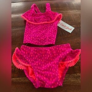 Cat & Jack Bright Pink Swimsuit with Ruffles